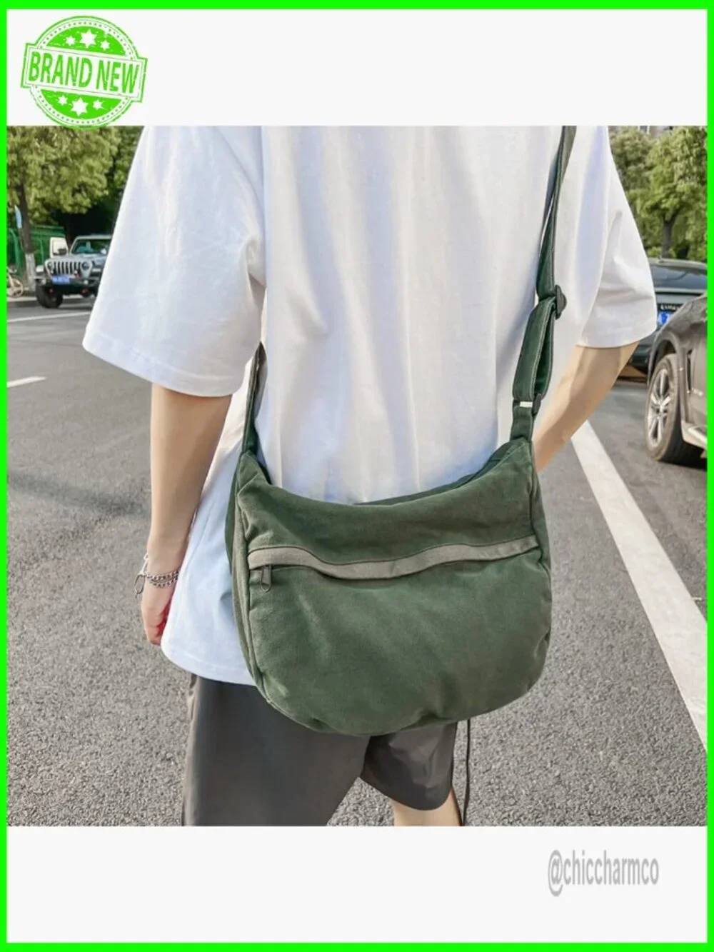 Canvas Hobo Crossbody Bag Adjustable Strap Large Capacity Tote Handbag